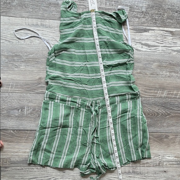 Green Striped Sleeveless Romper - Picture 8 of 8